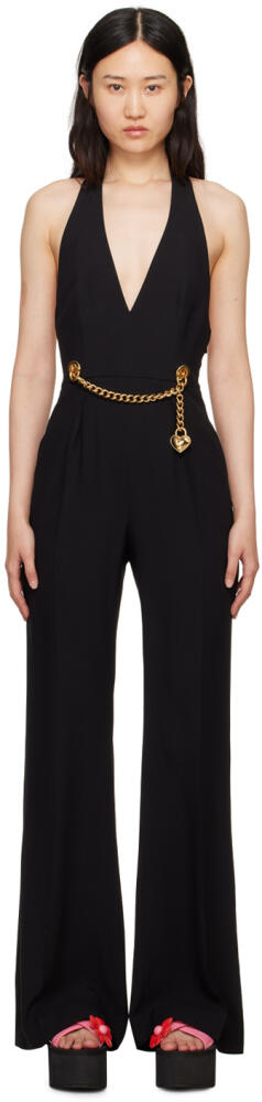 Moschino Black Chains & Hearts Jumpsuit Cover