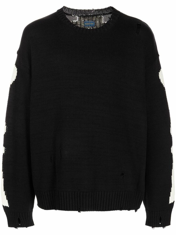 KAPITAL bone detail knitted jumper - Black Cover