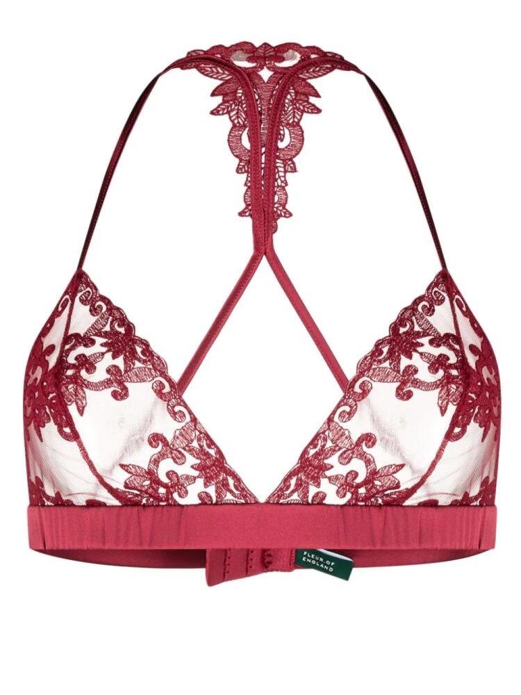 Fleur Of England Gisele Boudoir floral-lace bra - Red Cover