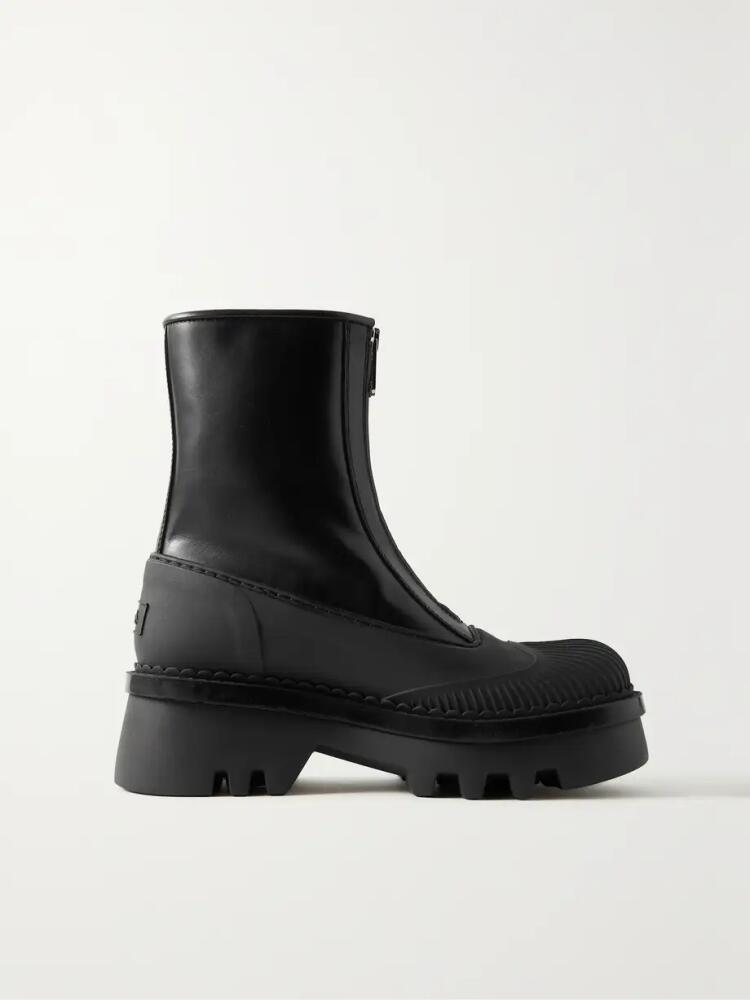 Chloé - + Net Sustain Raina Tpu-trimmed Leather Ankle Boots - Black Cover