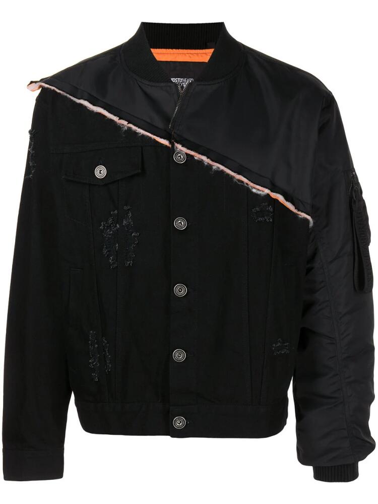 Mostly Heard Rarely Seen patchwork panelled denim jacket - Black Cover