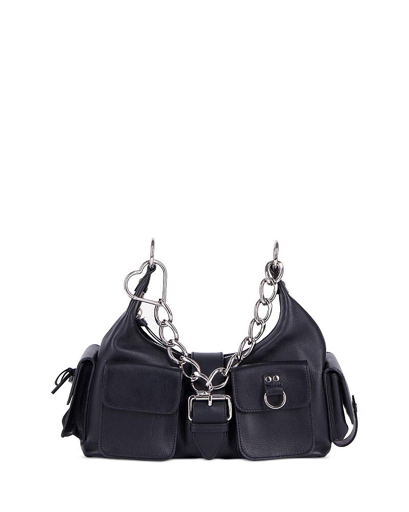 The Kooples Black Leather Amelia Chain Bag Cover