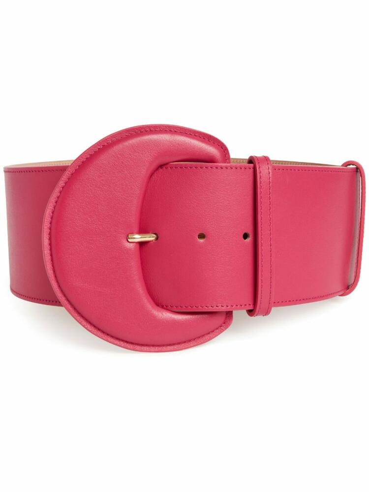 Carolina Herrera Demi Lune leather belt - Pink Cover