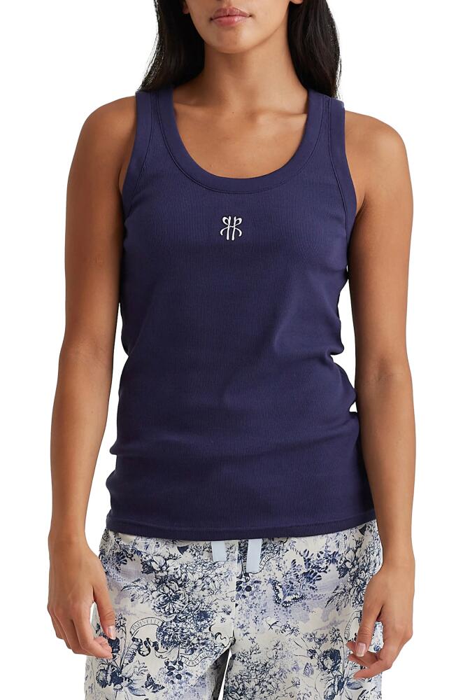 Papinelle Rib Logo Graphic Tank in Navy Cover