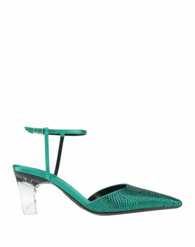 Giorgio Armani Woman Pumps Emerald green Textile fibers Cover