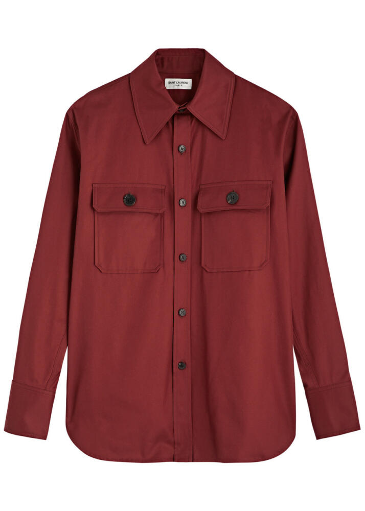 Saint Laurent Cotton Shirt - Dark Red Cover