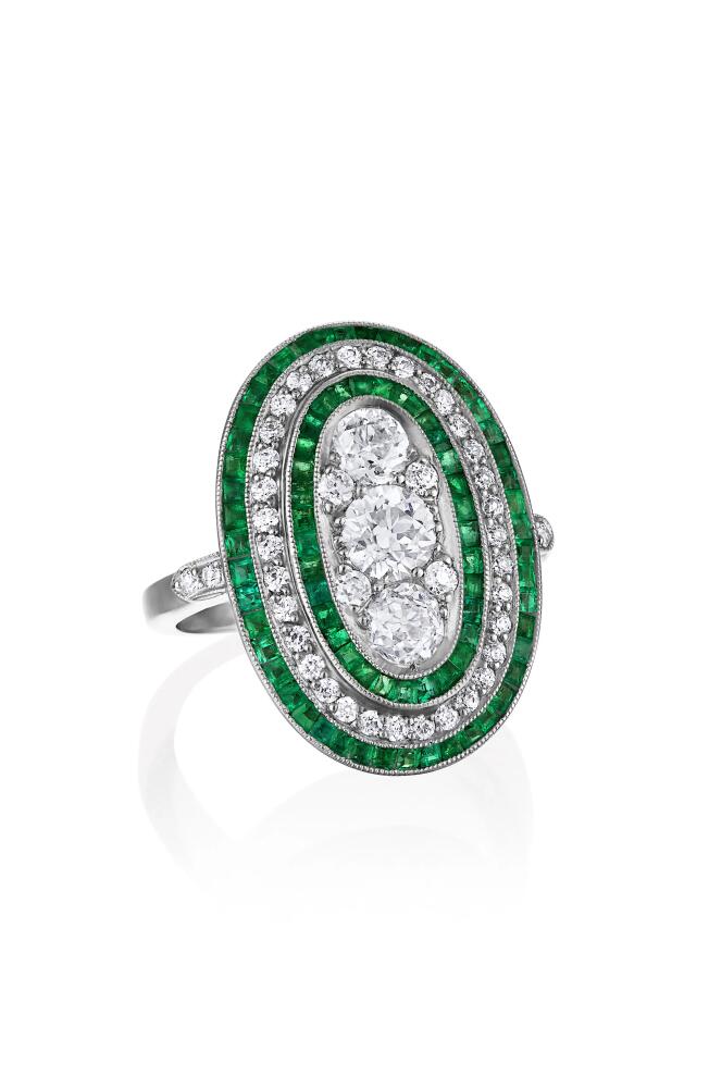 Mindi Mond Daring Deco Emerald & Diamond Ring in Platinum Cover