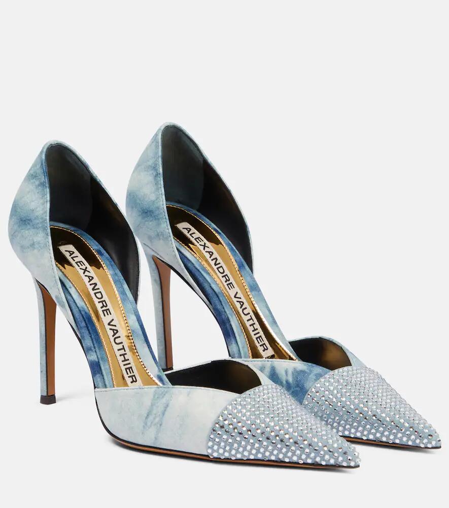 Alexandre Vauthier Tie-dye embellished denim pumps Cover