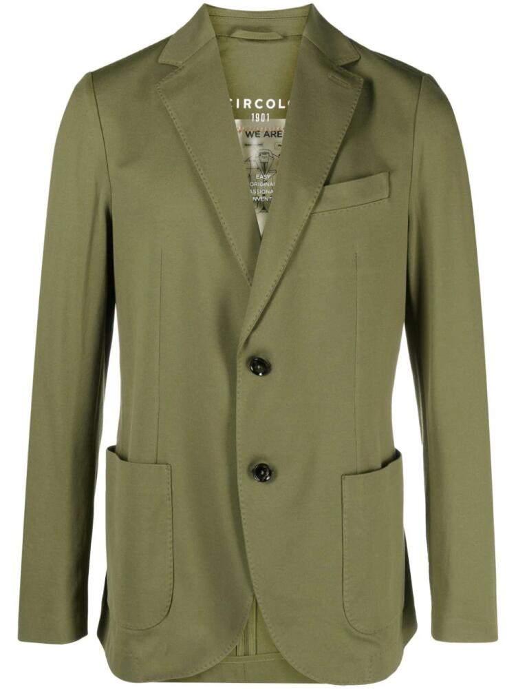 Circolo 1901 notched-lapels cotton blend blazer - Green Cover