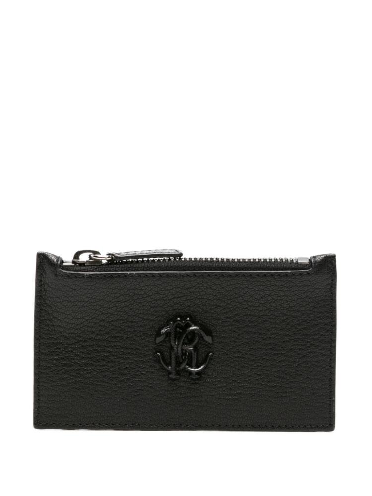 Roberto Cavalli RC-plaque leather cardholder - Black Cover