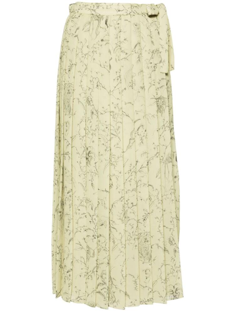 Fabiana Filippi graphic-print pleated skirt - Green Cover