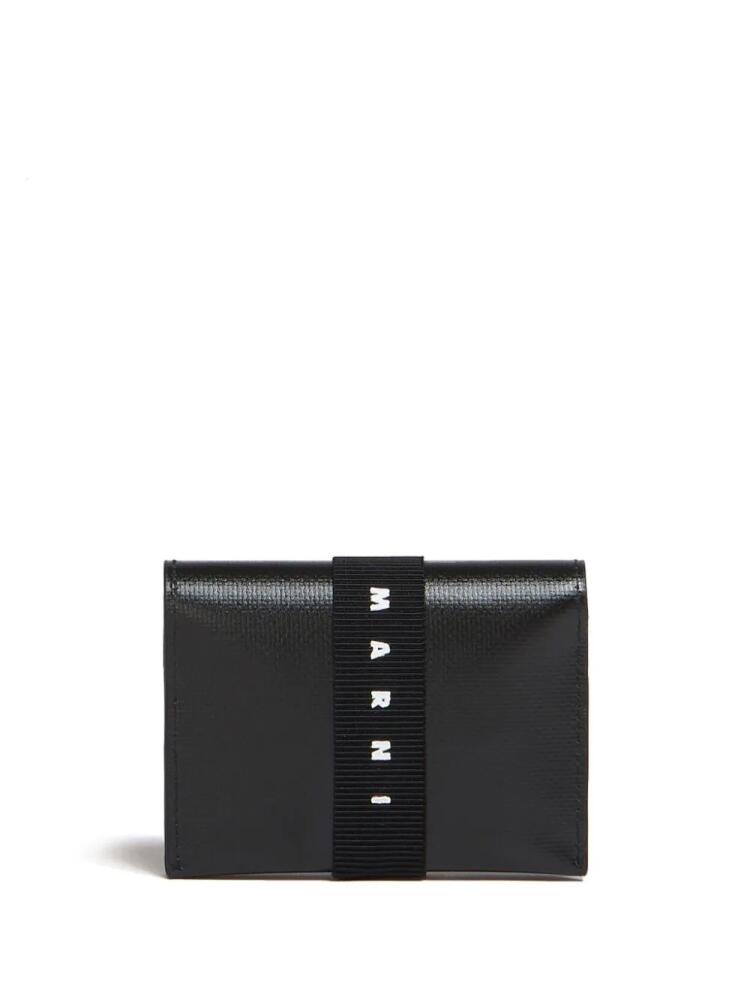 Marni logo-print strap card holder - Black Cover