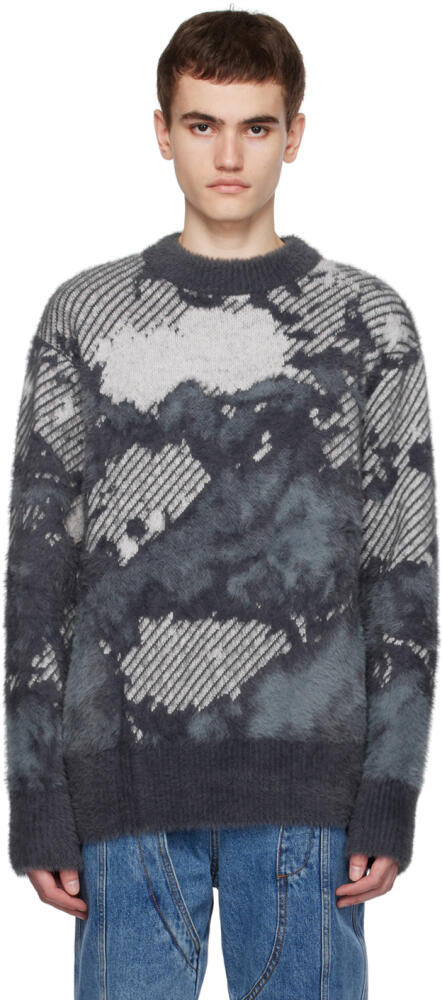 Feng Chen Wang Gray Landscape Painting Sweater Cover