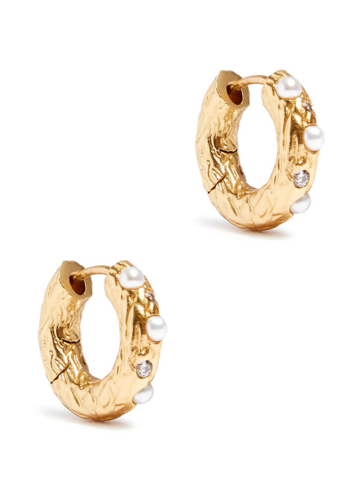 Anni LU Gem In A Hoop 18kt Gold-plated Hoop Earrings Cover