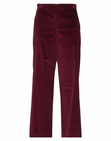 Niū Woman Pants Burgundy Cotton Cover