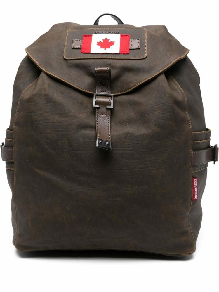 DSQUARED2 Canadian Flag cotton-blend backpack - Brown Cover