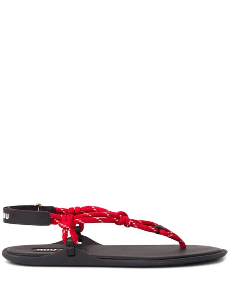 Miu Miu cord-strap leather sandals - Red Cover