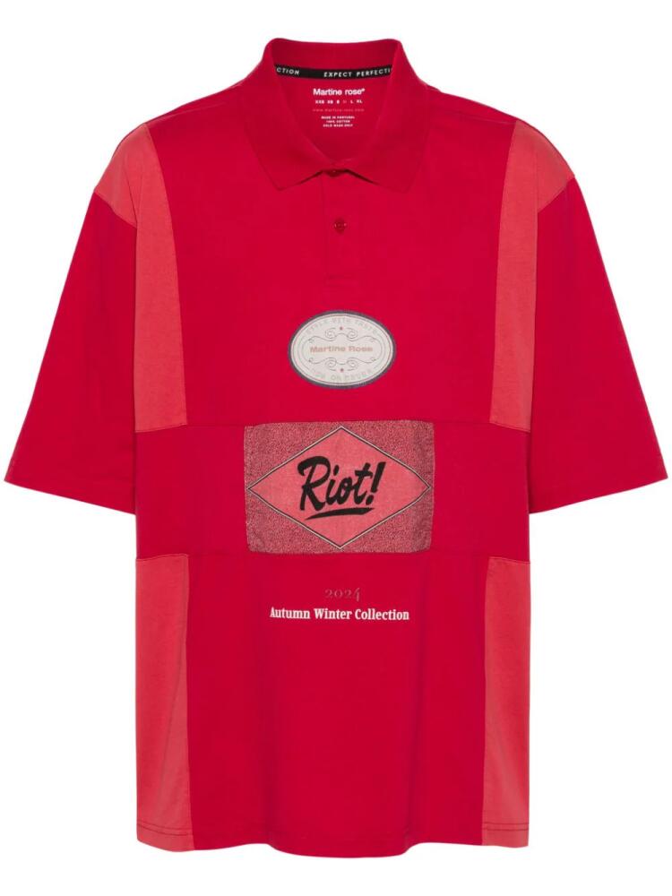 Martine Rose panelled polo shirt - Red Cover