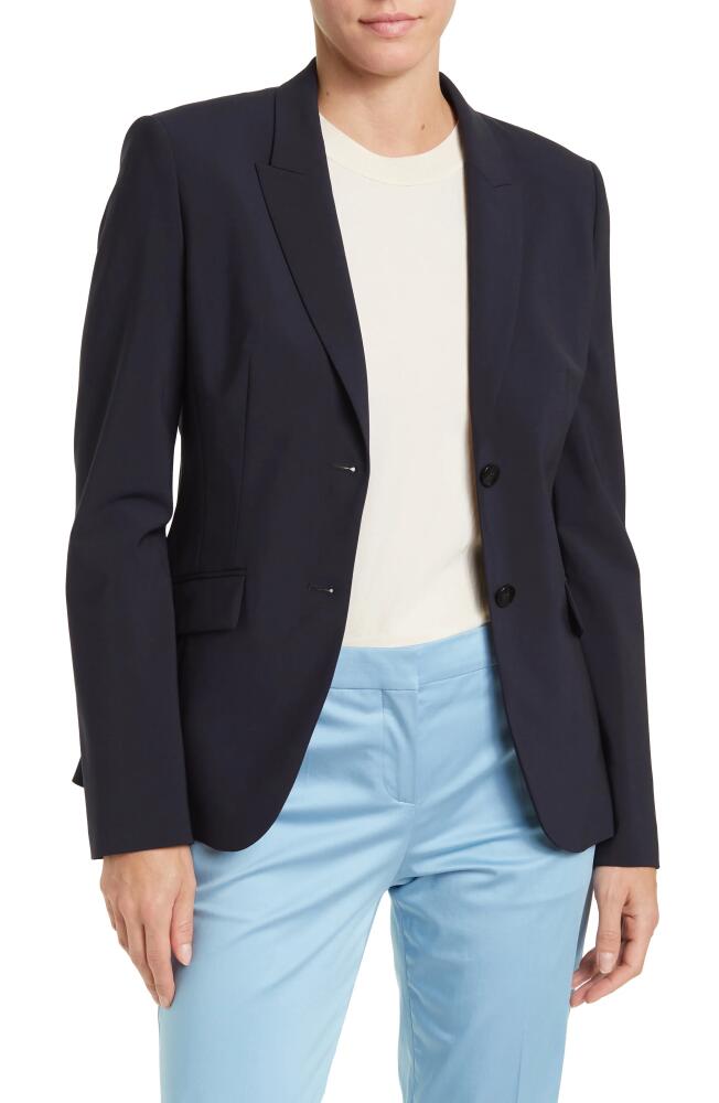 BOSS Julea Tropical Stretch Wool Jacket in Navy Cover