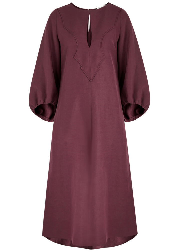 Dorothee Schumacher Summer Cruise Woven Midi Dress - Burgundy Cover