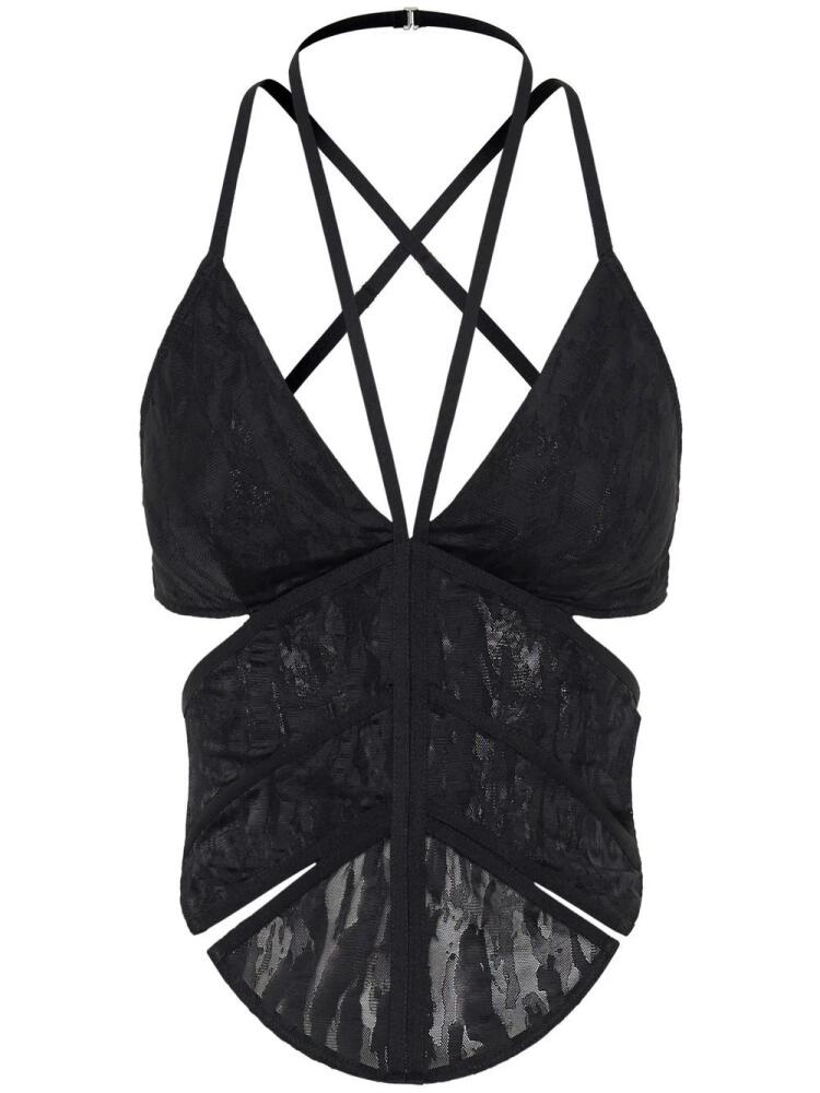 Dion Lee camouflage-lace corset top - Black Cover