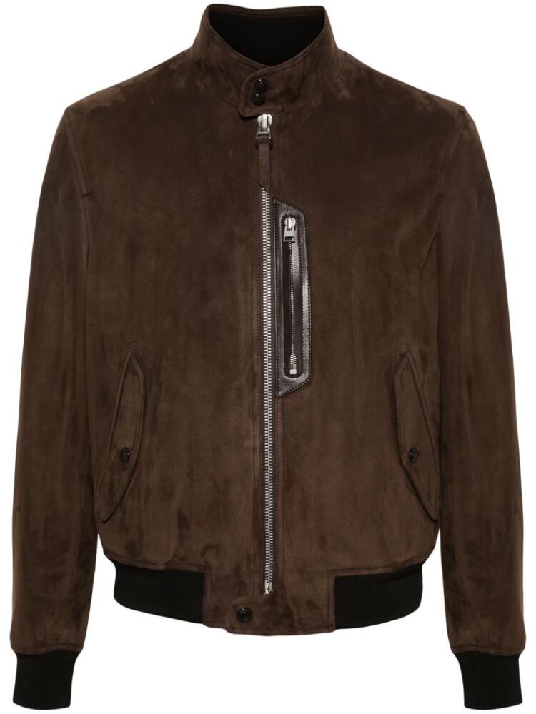 TOM FORD suede bomber jacket - Brown Cover