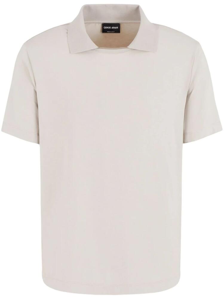 Giorgio Armani short-sleeved lightweight polo shirt - Neutrals Cover