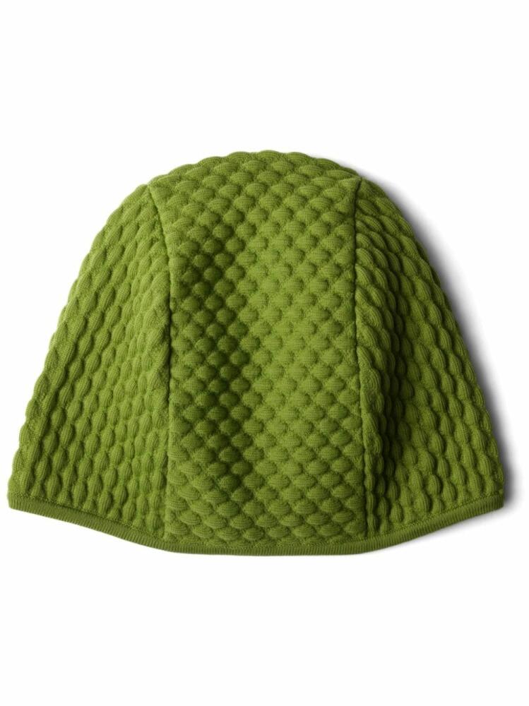 Prada panelled chunky-knit beanie - Green Cover