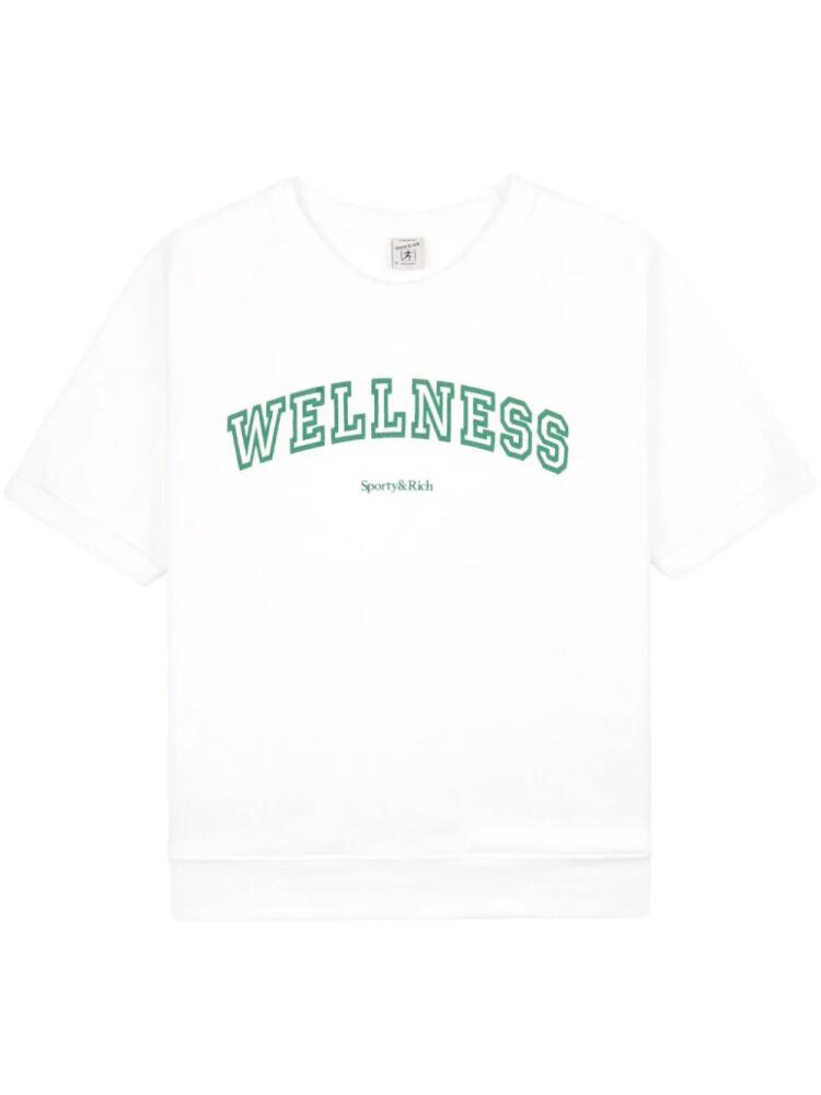 Sporty & Rich Wellness-print cotton T-shirt - White Cover