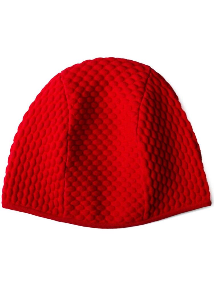 Prada panelled chunky-knit beanie - Red Cover