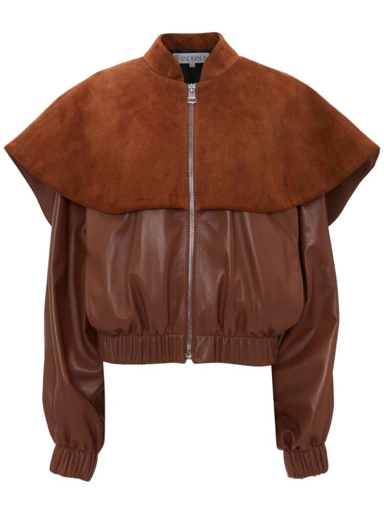 JW Anderson cape-style leather jacket - Brown Cover