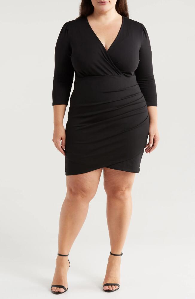 24seven Comfort Apparel Ruched Dress in Black Cover