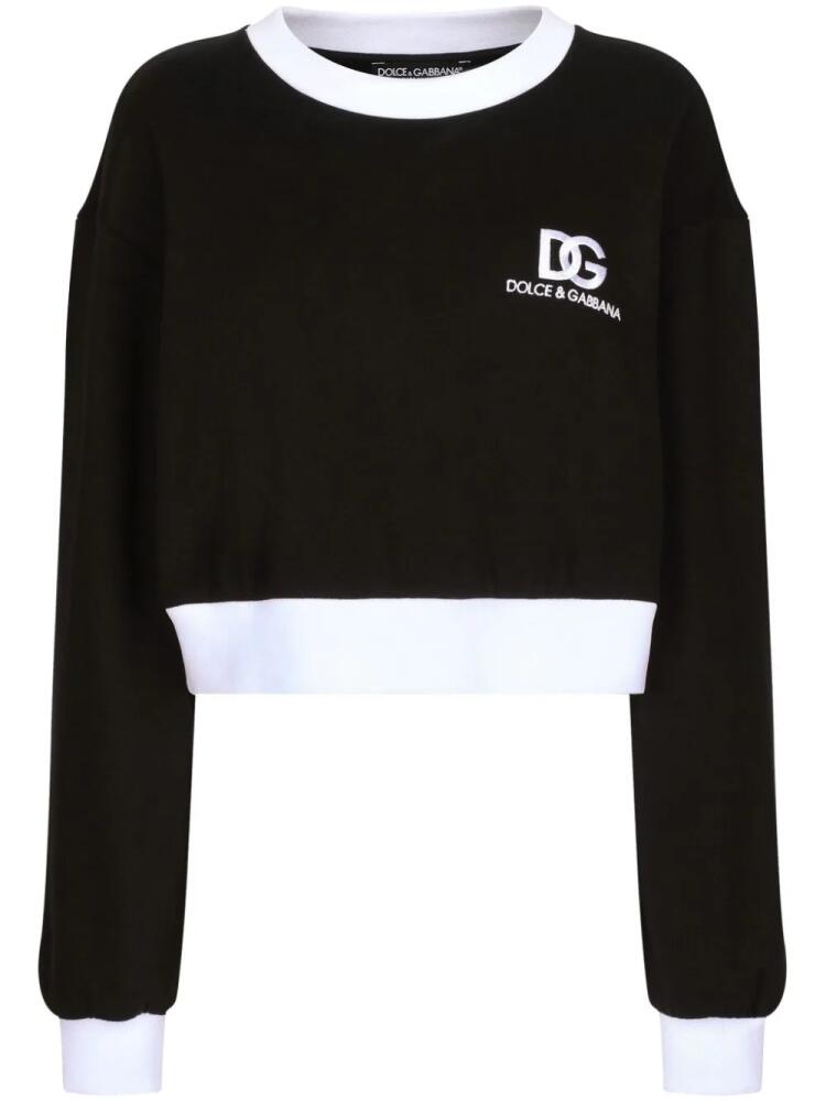 Dolce & Gabbana logo-print cotton-blend sweatshirt - Black Cover