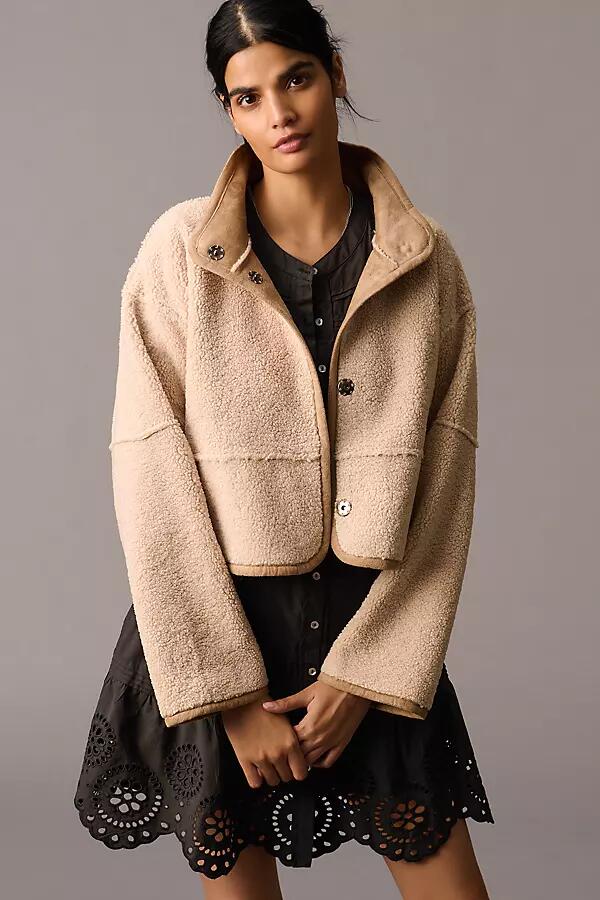 Velvet by Graham & Spencer Reversible Cropped Sherpa Coat Jacket Cover