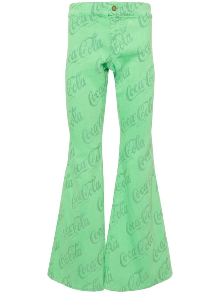 ERL x Coca-Cola mid-rise flared jeans - Green Cover