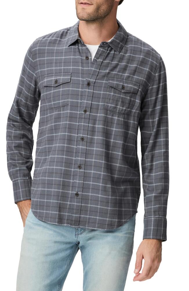 PAIGE Everett Plaid Flannel Button-Up Shirt in Dark Wind Cover