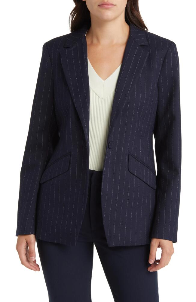 Favorite Daughter The Favorite Pinstripe Blazer in Navy Pinstripe Cover