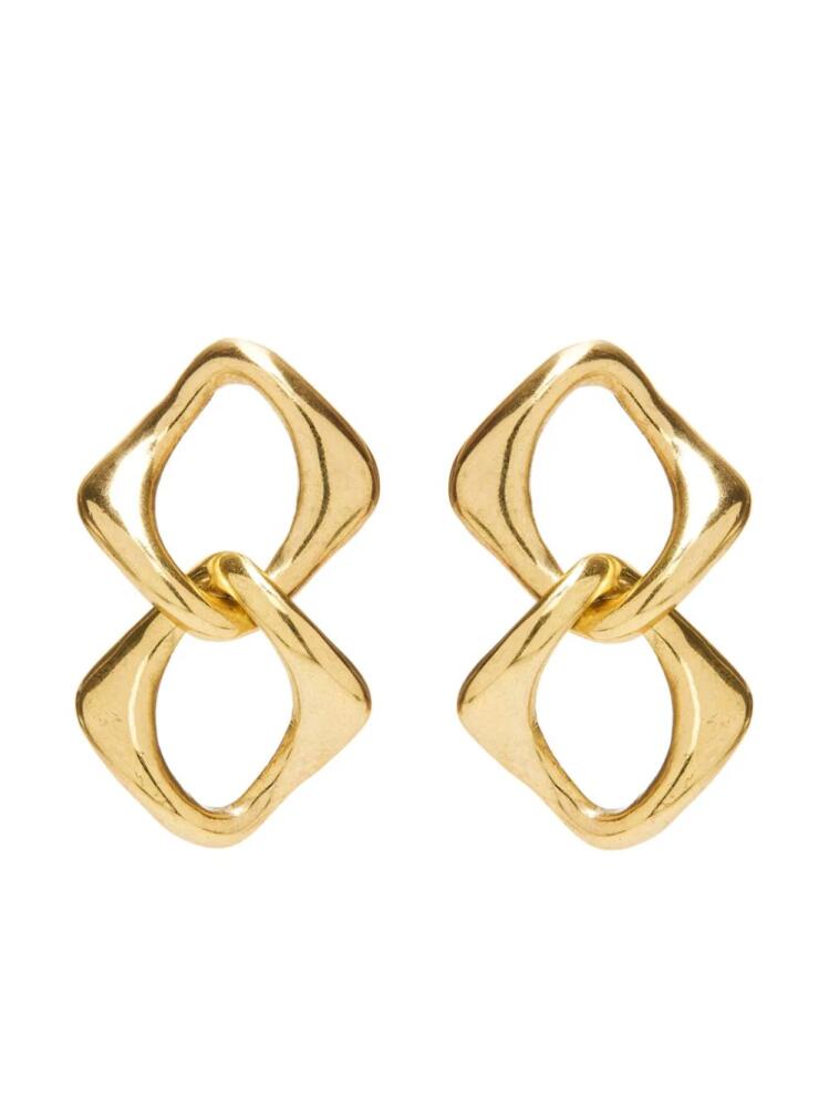 Oscar de la Renta chain-link drop earrings - Gold Cover