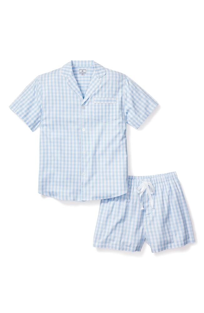 Petite Plume Gingham Cotton Short Pajamas in Blue Cover