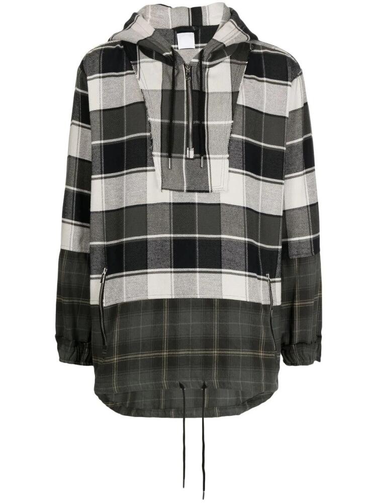 Alchemist check-print long-sleeve hoodie - Black Cover