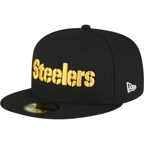 New Era Steelers 5950 Fitted Cap - Adult Black Cover