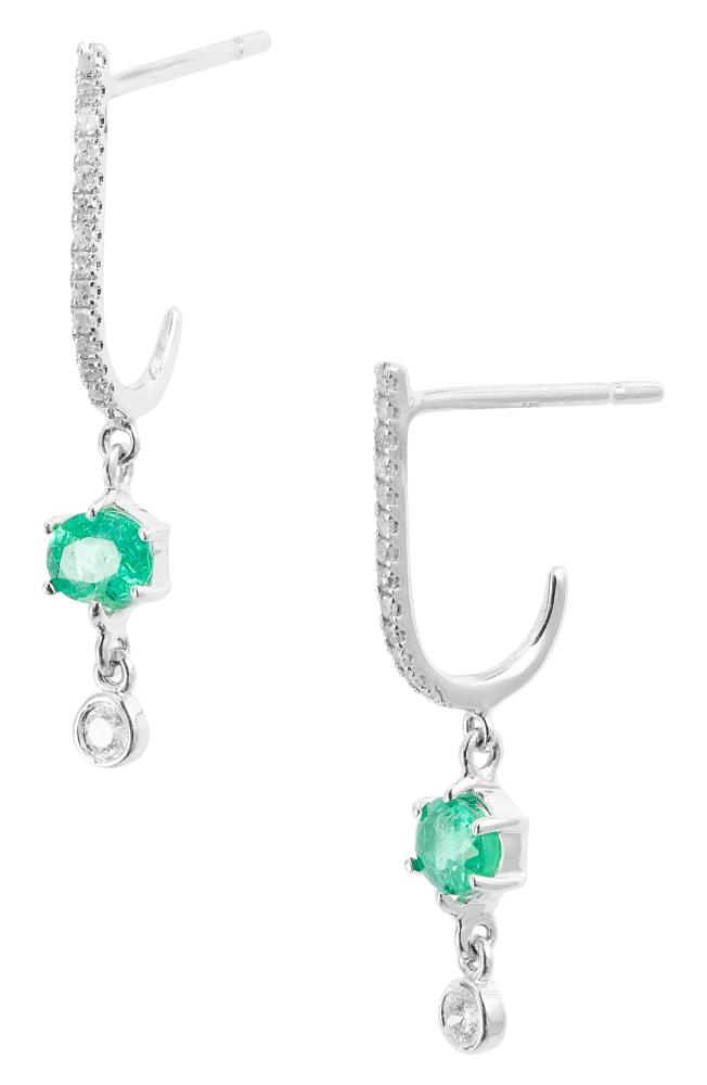 Meira T Emerald & Diamond Earrings in White Gold Cover