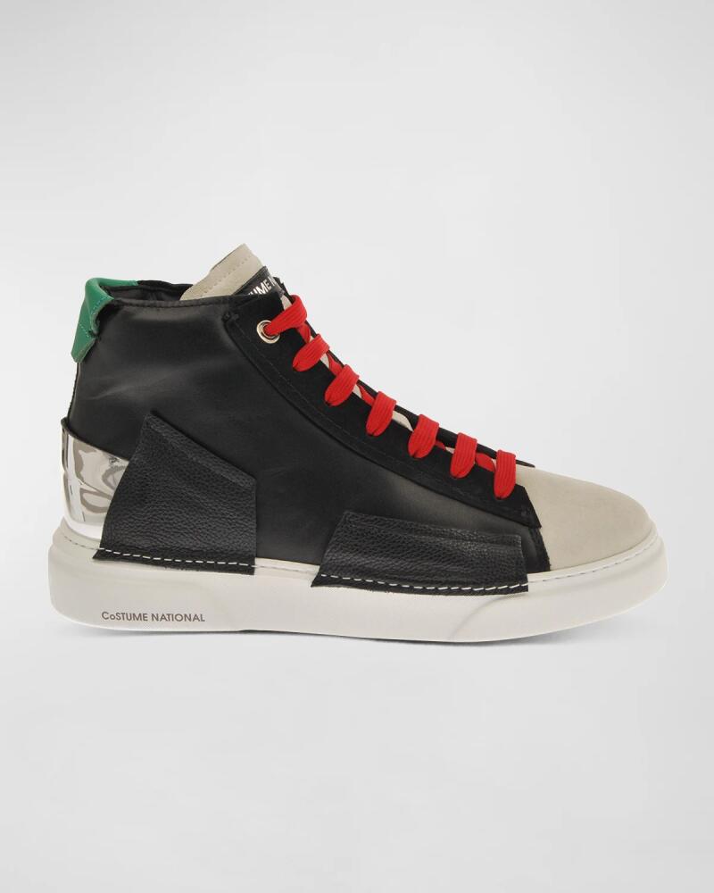 Costume National Men's Colorblock Patch High-Top Sneakers Cover