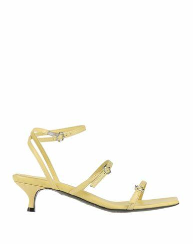 Trussardi Woman Sandals Yellow Calfskin Cover