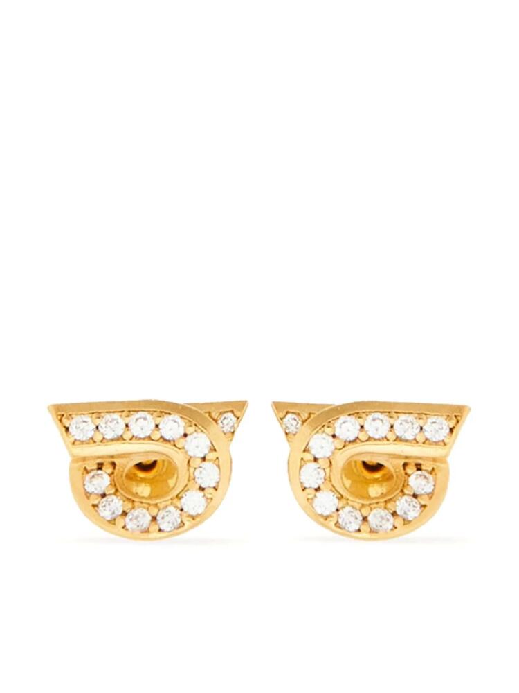 Ferragamo Gancini rhinestone-embellished earrings - Gold Cover