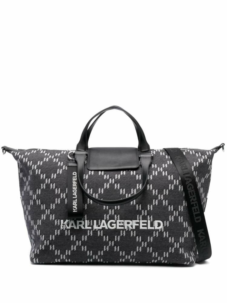 Karl Lagerfeld monogram-pattern 2.0 weekender bag - Grey Cover