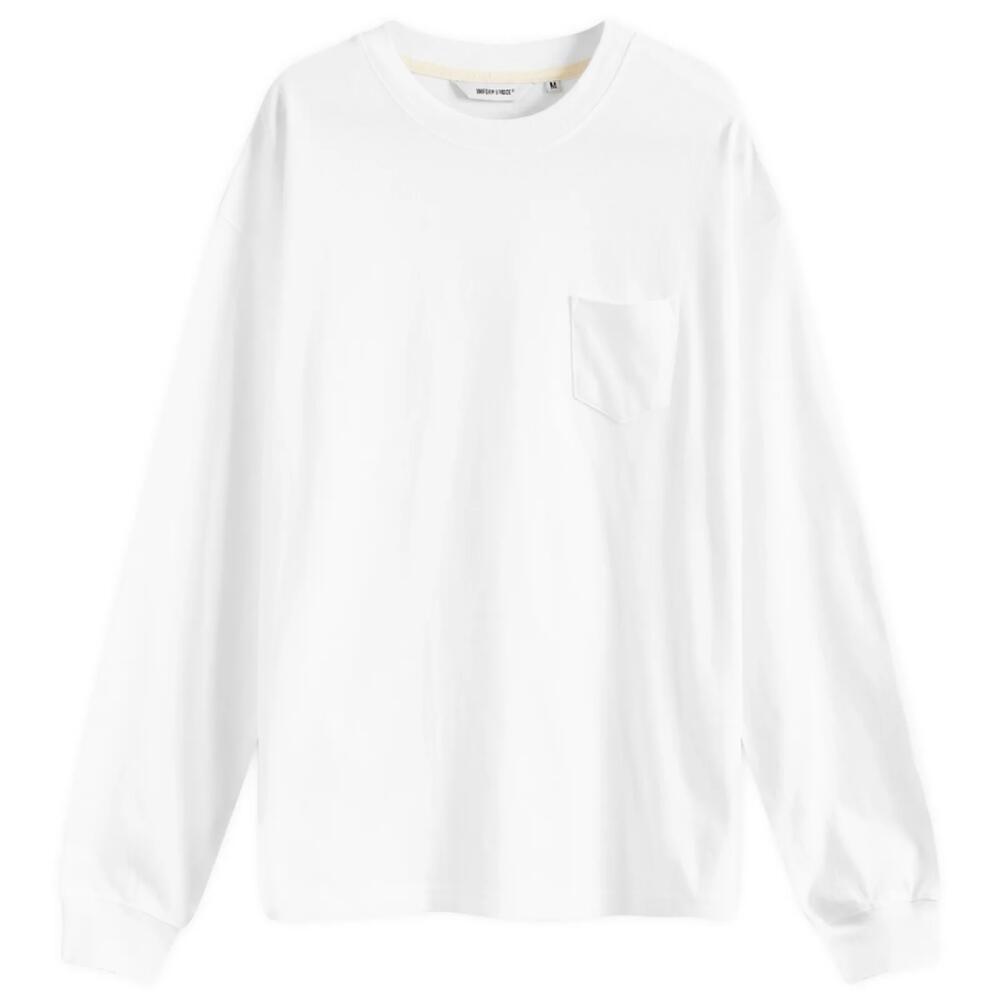 Uniform Bridge Men's Heavyweight Longsleeve Pocket T-Shirt in Off White Cover