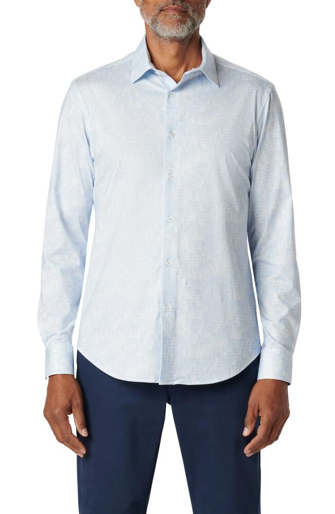 Bugatchi James OoohCotton® Tile Print Button-Up Shirt in Sky Cover