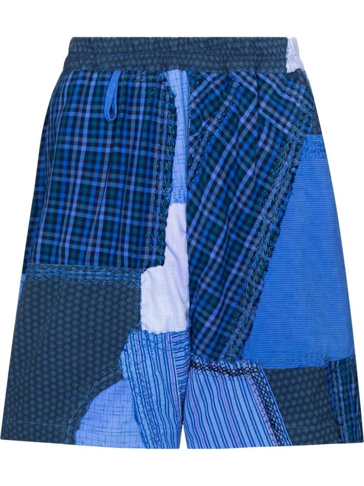 By Walid patchwork track shorts - Blue Cover