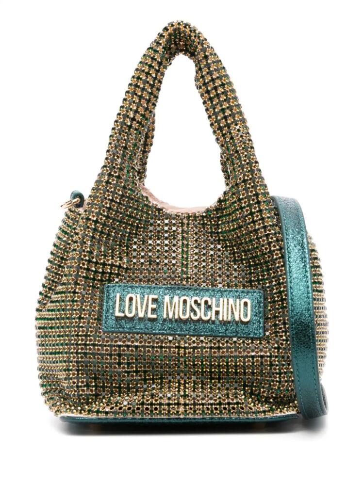 Love Moschino logo-patch bucket bag - Yellow Cover